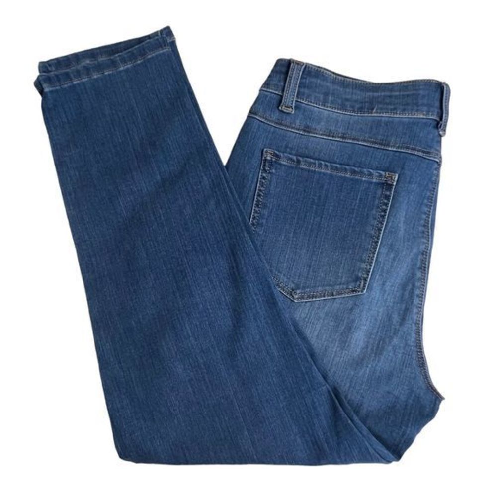Soft Surroundings Womens Medium Wash Mid Rise Stretch Straight Leg Crop Jeans 8